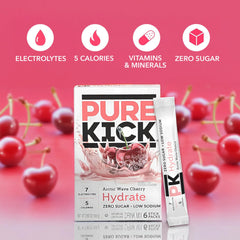 PURE KICK mixed in water bottle illustrating on-the-go hydration and quick flavor