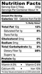 Pure Living flax seeds in a bowl with spoon, showing ready-to-use convenience
