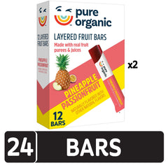 Pure Organic individual fruit bar unwrapped to show portability and convenience