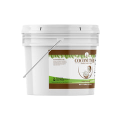 PURE ORIGINAL INGREDIENTS pouring coconut oil into a pan illustrating cooking convenience and neutral flavor