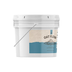 PURE ORIGINAL INGREDIENTS close-up of finely ground oat flour texture for smooth blends