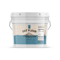 PURE ORIGINAL INGREDIENTS front packaging showing oat flour gallon bag and benefits