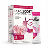 Pureboost Berry Boost front packets showing product and convenience