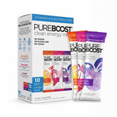 Pureboost front packet packaging showing brand and clean energy benefits