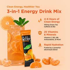 Pureboost mixed drink in glass illustrating hydration and light flavor