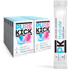 PURE KICK front packaging showing 72 packets and clear product identity and convenience