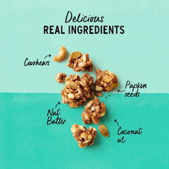 Purely Elizabeth granola in a bowl with milk showing quick keto breakfast option