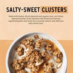 purely elizabeth granola served in a bowl with milk illustrating a quick wholesome breakfast