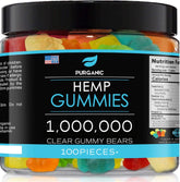 Purganic front packaging showing jar and 100-count label, highlights convenience