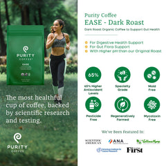 PURITY COFFEE close-up of ground texture emphasizing smoothness and rich aroma