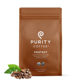 PURITY COFFEE front package showing organic label and clean design benefit clarity