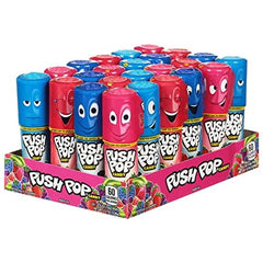 Child holding a Push Pop tube, demonstrates portable, mess-free snacking