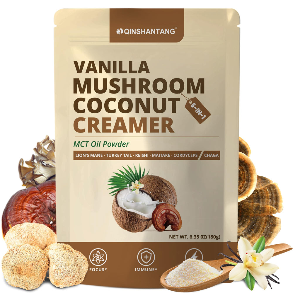 QIN SHAN TANG front jar view showing vanilla coconut creamer benefits
