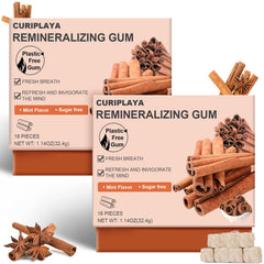 QSQSRUCH front pack of cinnamon remineralizing gum showing brand and pack count