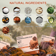 QSQSRUCH opened four-pack revealing 72 sugar-free cinnamon gum pieces for convenience