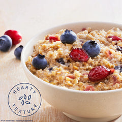 Quaker close-up of steel cut oats texture highlighting hearty chew and whole grains