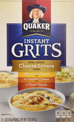 Quaker variety pack front view showing packets and quick-serving benefit