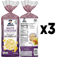 quaker close-up of single white cheddar rice cake showing crisp texture