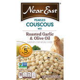 Quaker Near East front packaging showing roasted garlic flavor and quick convenience