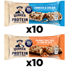 Quaker close-up of peanut butter and chocolate bar showing chewy texture