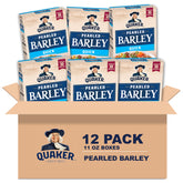 Quaker Quick Barley front packaging showing brand and cooking time benefit