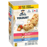 Quaker variety box front showing 30-count and flavors, brand clarity and bulk convenience