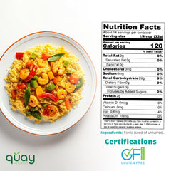 Quay Naturals fonio cooking in pot demonstrating quick 2–5 minute cook time