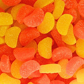 QUEEN CITY CANDY CAVE front packaging showing 1 lb resealable bag and citrus slices, convenient storage
