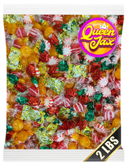 QUEEN JAX front packaging showing 2 lb bag and mixed hard candies for easy serving