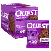 Quest box front view showing product and serving count, convenient storage benefit