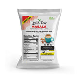 QuikTea front packaging showing 22.57 oz unsweetened masala chai for quick authentic flavor