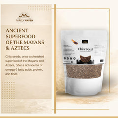 RAFFINO Purely Haven chia seeds poured into a bowl demonstrating ease of use