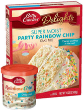 Rainbow Mix Betty Crocker front packaging shows colorful box and easy baking benefit