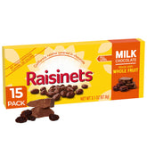 Raisinets front box showing brand and concession-style packaging, easy grab-and-go