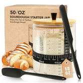 Rakovar 50oz jar front view showing clear glass and markings for easy monitoring