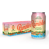 RAMBLER front packaging showing 12-pack and refreshing grapefruit benefit