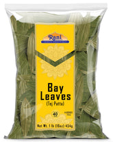 Rani Brand front packaging showing one-pound bay leaf bag and product clarity benefit