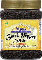 Rani Brand black pepper front packaging showing jar and label for easy identification and storage
