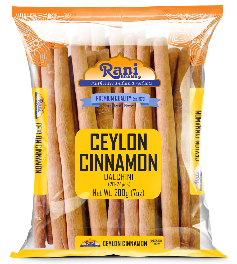 Rani Brand Ceylon cinnamon front packaging showing weight and count for fresh use