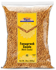 Rani Brand fenugreek seeds front packaging showing weight and origin, preserves freshness