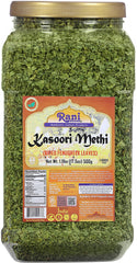 Rani Brand front view of 500g kasoori methi jar showing packaging benefit