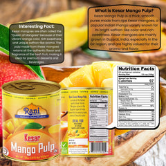 Rani Brand pouring mango pulp into glass for quick lassi benefit