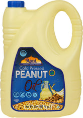 Rani Brand front packaging of 5L peanut oil showing size and labeling benefits