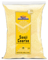 Rani Brand front packaging showing 8 lb coarse sooji for versatile cooking