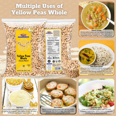 Close-up of Rani yellow peas texture highlighting even size and consistent quality