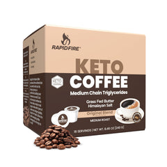 Rapid Fire front packaging showing pods and branding for quick ketogenic breakfasts