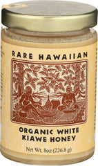 Rare Hawaiian white honey jar front label showing organic branding and size