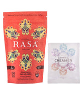 Rasa Koffee front packaging of cacao and crème bundle showing product branding and benefits