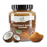 RASIKA jar front packaging showing organic coconut sugar, clear label and benefit