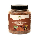 Rasika Overseas front jar of powdered jaggery for easy measuring